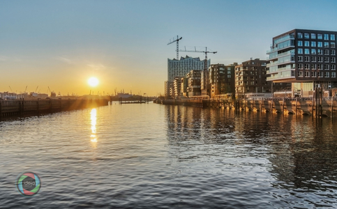 Sonnenuntergang in der Hamburger Hafencity