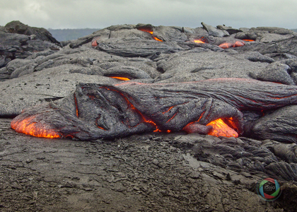 Lava des Vulkans Hilo auf Hawaii